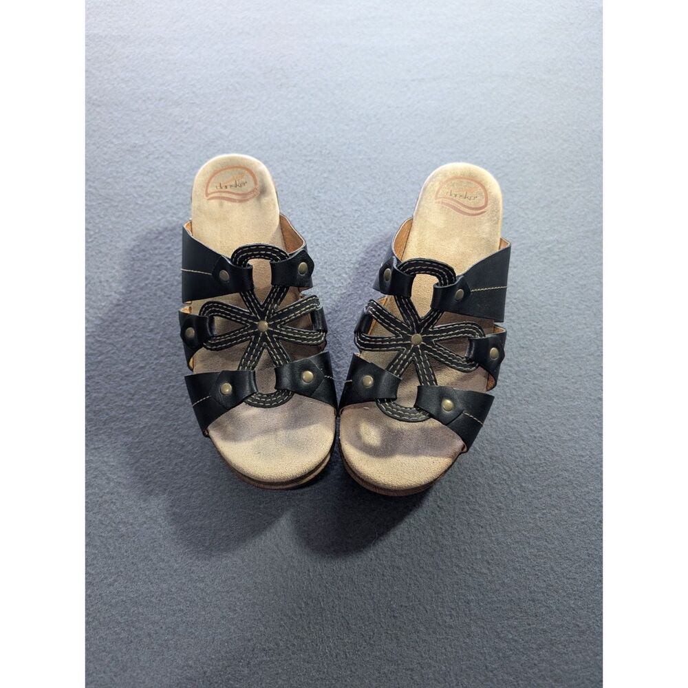 Dansko Women’s EU 40 US 9.5-10 Black Leather Slide Y2K Vtg Style Sandals Heels